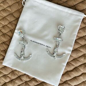 Alessandra Rich Anchor Crystal Clip-on Earrings